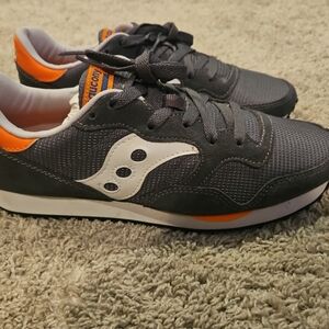 Saucony DXN Trainer Vintage Gray Orange Men's Running Shoes Size 10.5 NWOB